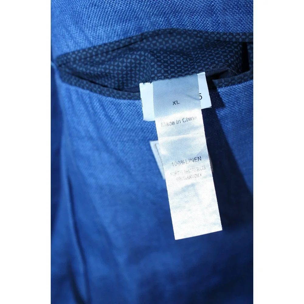 Peter Millar Men's XL Blue 100% Linen 2-Button Summer Blazer Jacket - Picture 8 of 11